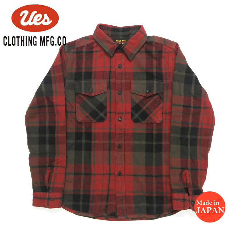 楽天市場】UES ウエス チェック エクストラヘビーネルシャツ 長袖