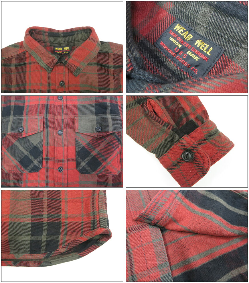 楽天市場】UES ウエス チェック エクストラヘビーネルシャツ 長袖