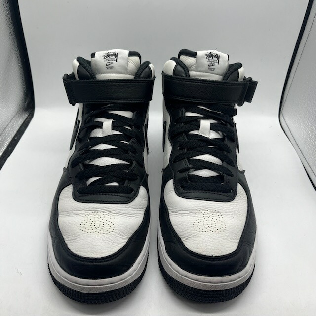楽天市場】NIKE 22ss STUSSY AIR FORCE 1 MID 28.5cm Light Bone Black