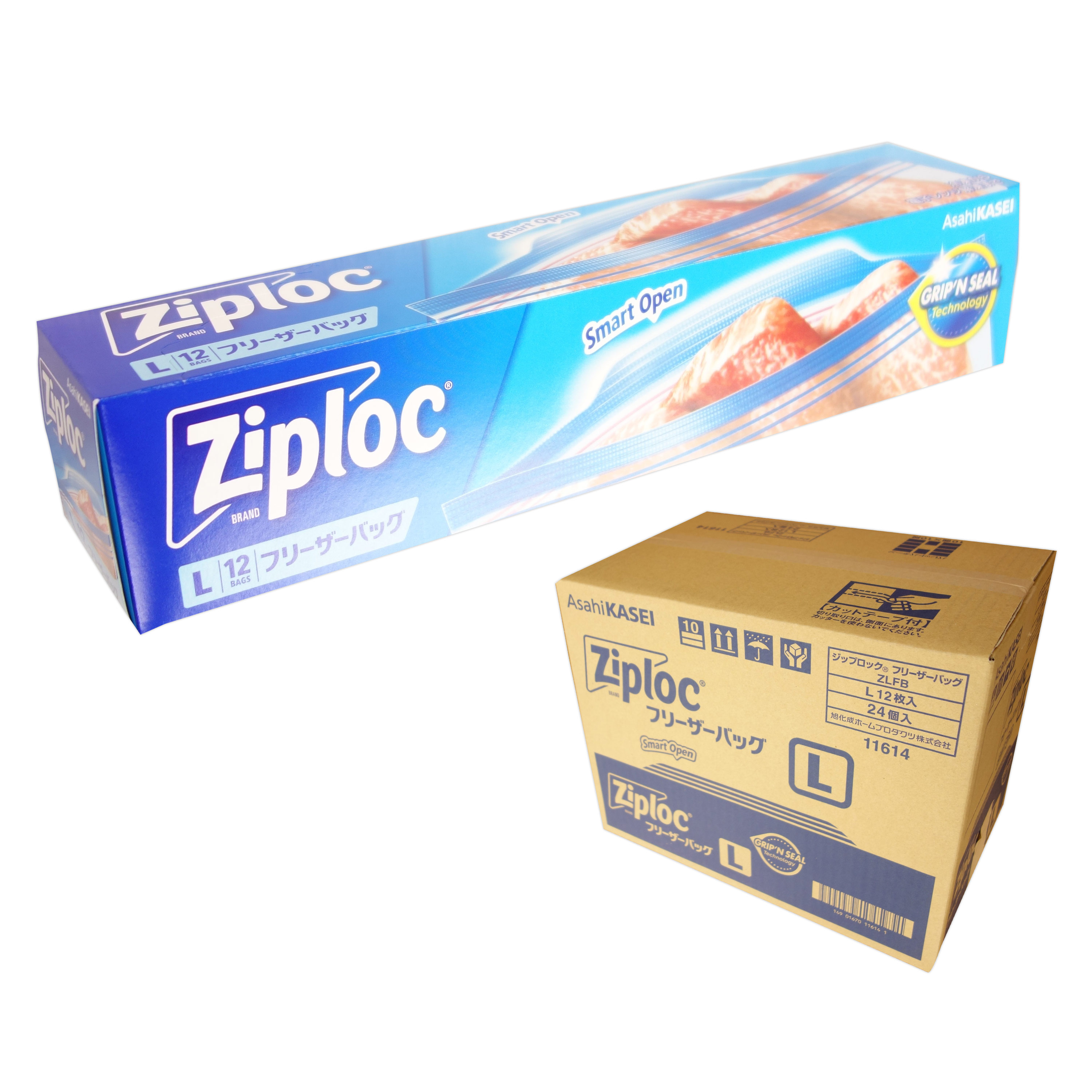 楽天市場】ジップロック フリーザーバッグ L 12枚 × 24箱 【旭化成