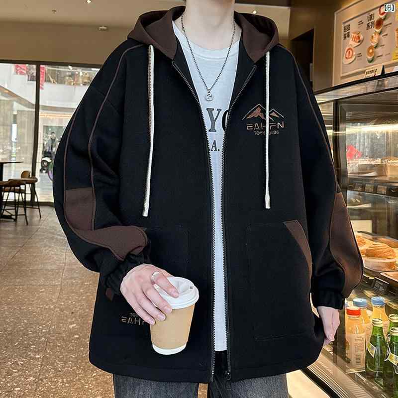 楽天市場】文字 フード付き メンズカジュアル 刺繍 ジャケット メンズ