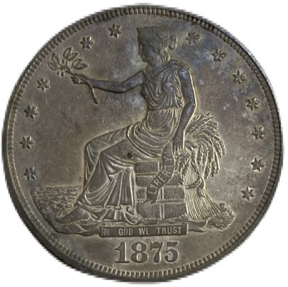 楽天市場】アメリカ銀貨 貿易銀 1ドル銀貨 1875年-CC 準未使用 Trade