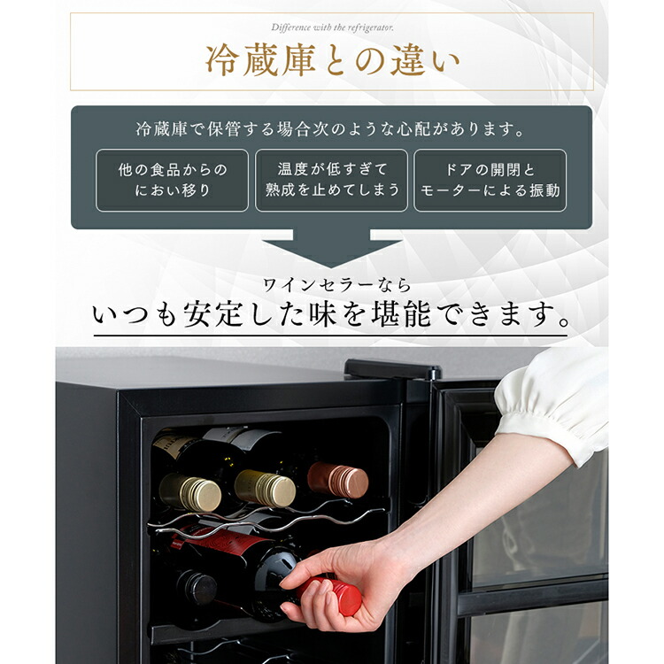 楽天市場】ペルチェ式ワインセラー 50L ブラック IWC-P182A-B送料無料