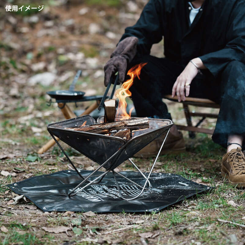 楽天市場】焚火台 焚き火シート スパッタシート 六角形 ブラック QC