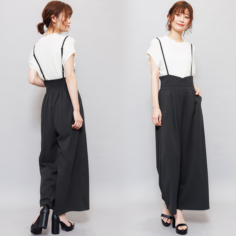 楽天市場】【18%OFFクーポン☆】肩紐オールインワン コンビネゾン