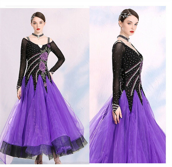 楽天市場】社交ダンス ワンピース モダンドレス 黒 大きいサイズ 長袖