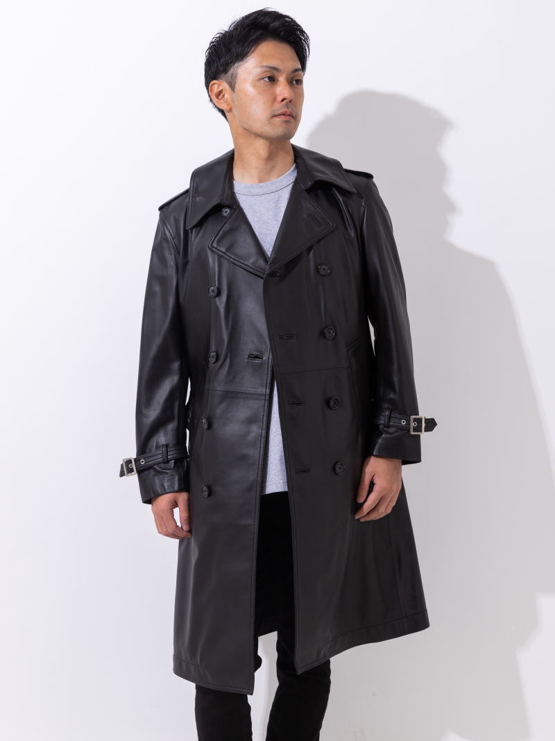 楽天市場】Freedom トレンチコート ラムレザー 革ジャン 本革 レザー