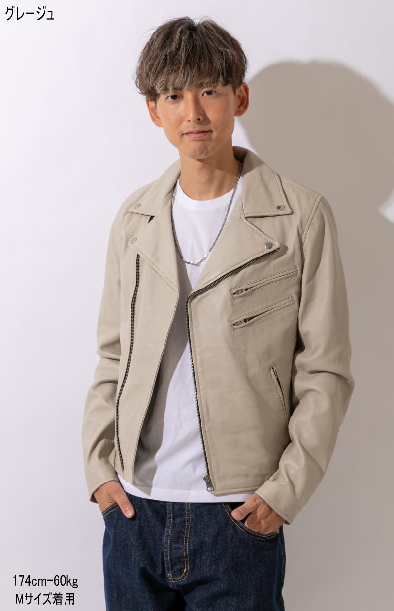 楽天市場】革ジャン メンズ 本革 ラムレザー ダブルライダース レザー