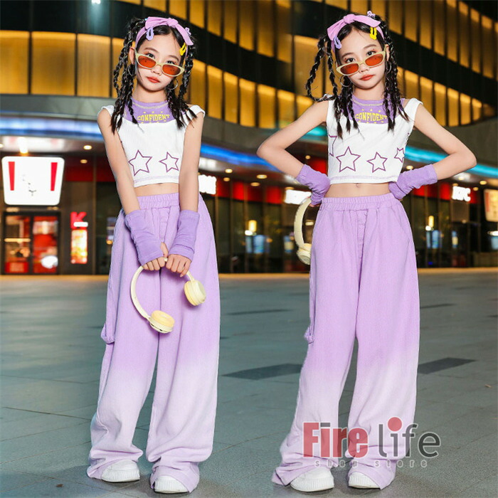 楽天市場】ダンス衣装 キッズ チアガール ヒップホップ 星タンクトップ