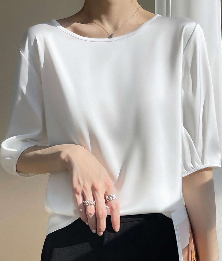 楽天市場】シルク ブラウス レディース 半袖 Tシャツ シルク ブラウス