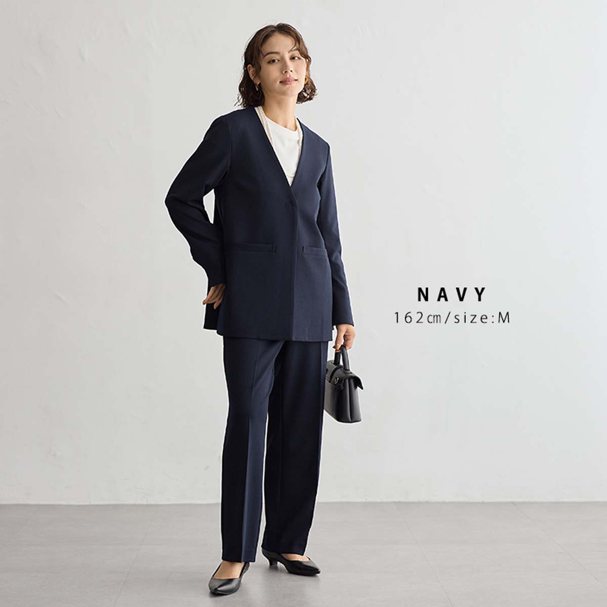 楽天市場】セットアップ 2点セット スーツ ノーカラージャケット