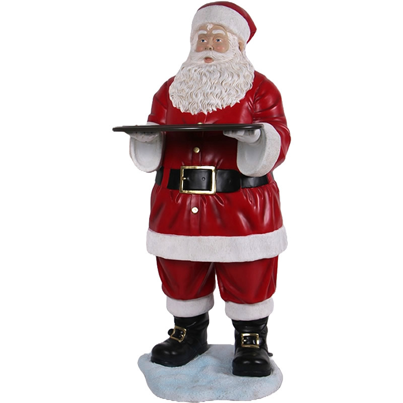 楽天市場】FRPオブジェ トレーを持つサンタクロース置物 人物 人形
