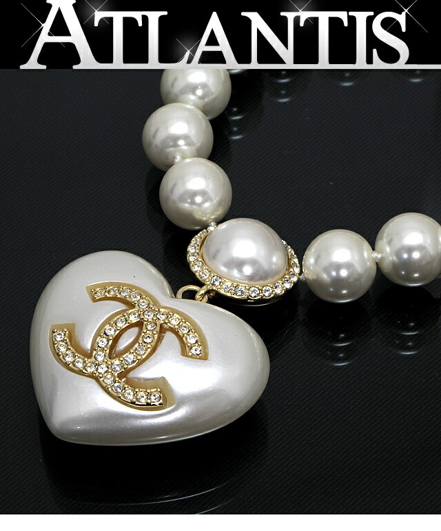 楽天市場】極美品 シャネル CHANEL ハートモチーフ パールネックレス