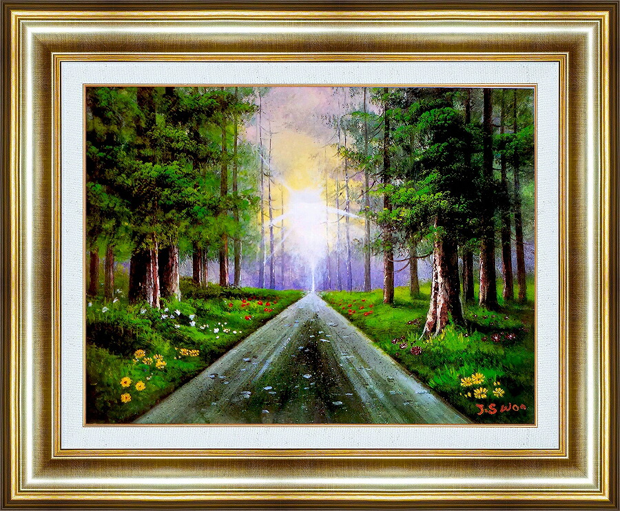 楽天市場】絵画 油彩画 洋画 ゴールド色の油絵額縁付き F4 〜 F4