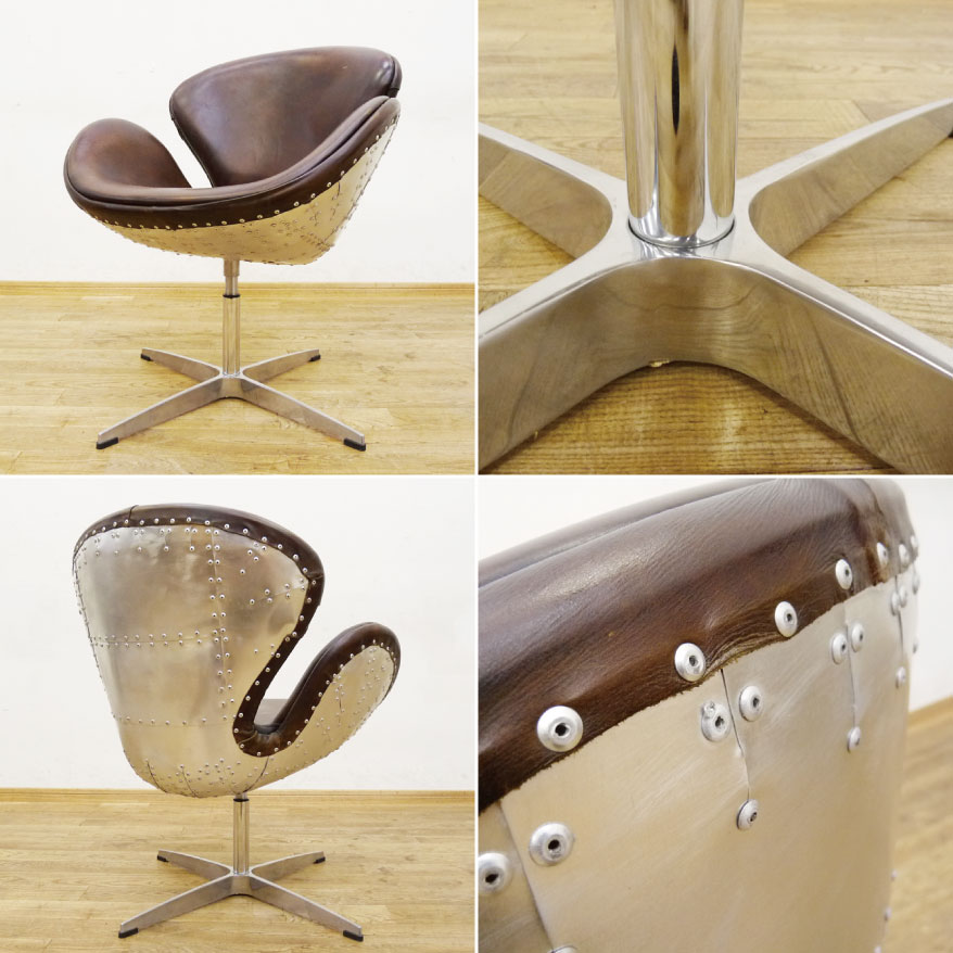 楽天市場】スワンチェア デザイナーズチェア [ブラウン/茶色] 本革