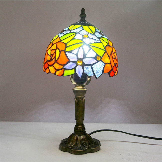 楽天市場】20*38CM 花柄 間接照明 ステンドグラス ランプ おしゃれ LED