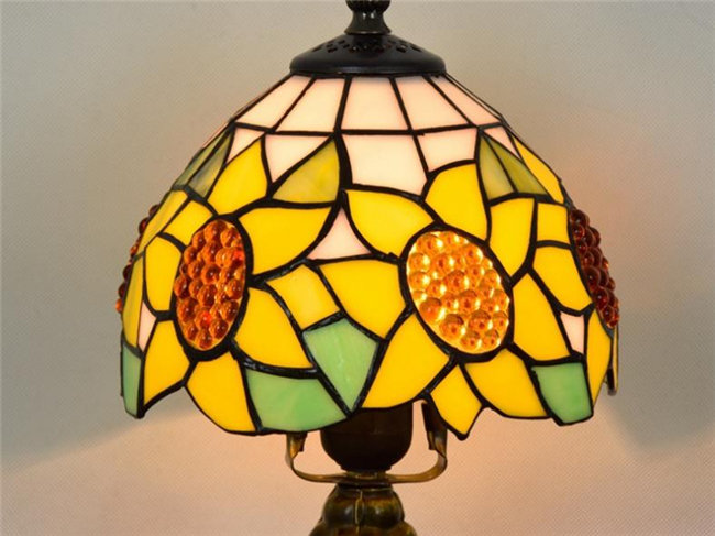 楽天市場】20*36CM 向日葵柄 ステンドグラスランプ スタンド照明