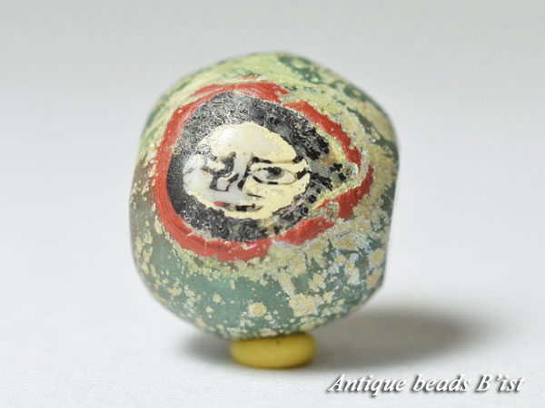 楽天市場】【2402】古代ローマン2人面モザイク銀化玉【とんぼ玉