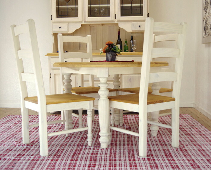 楽天市場】フレンチカントリーダイニングテーブル 丸テーブル 白 丸型