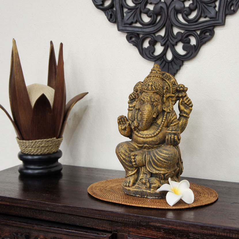 楽天市場】【送料無料！】バリ島石像 ガネーシャ 高さ30cm / アジアン