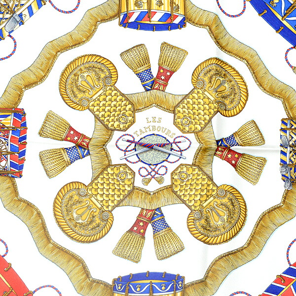 楽天市場】エルメス スカーフ レディース カレ90 LES TAMBOURS