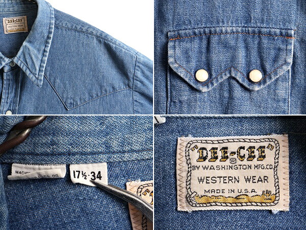 楽天市場】60's USA製 ビンテージ インディゴ □ WASHINGTON DEE CEE