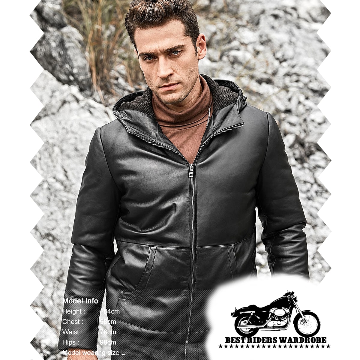 楽天市場】全10サイズ! メンズ 本革 ラムスキンレザー フード付き