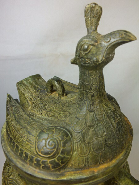 楽天市場】□龍香堂□☆【中国古物】青銅器「瑞鳥蓋付酒器」275mm