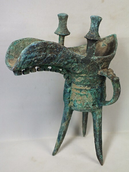 楽天市場】□龍香堂□☆【中国古物】青銅器「爵（三足酒器