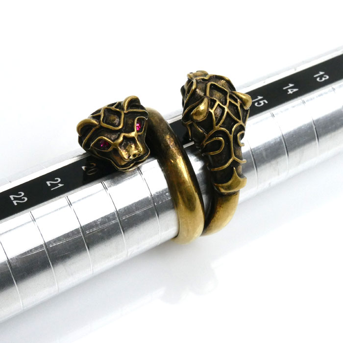 楽天市場】GUCCI グッチ メタル ダブルタイガーヘッド カラーストーン