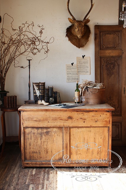 楽天市場】フランスアンティーク 剥離された乾いた木肌の書斎デスク