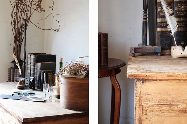 楽天市場】フランスアンティーク 剥離された乾いた木肌の書斎デスク