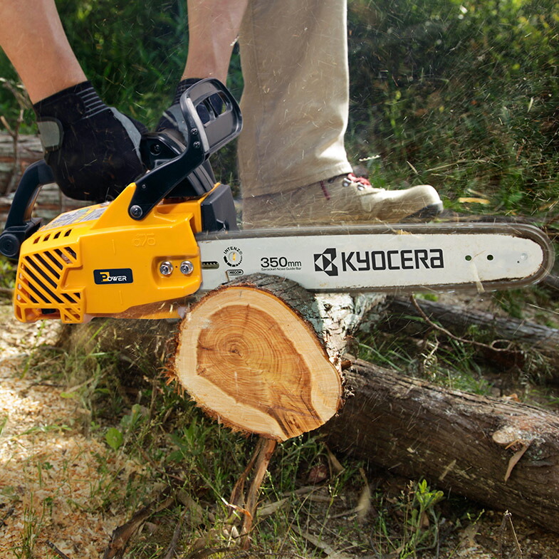 楽天市場】京セラ リョービ RYOBI エンジンチェーンソー350mm ES-3035