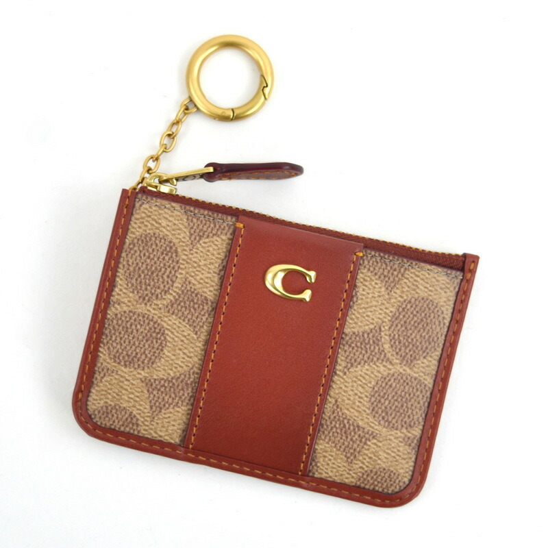 楽天市場】コーチ ミニスキニーIDケース CI185 シグネチャー ブラス