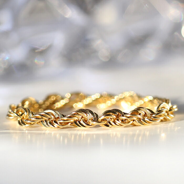 楽天市場】K18 中空 ロープ チェーンリング 即日配送 イタリア製