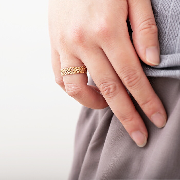 楽天市場】K18 YG ビスマルク チェーンリング リング 指輪 18金