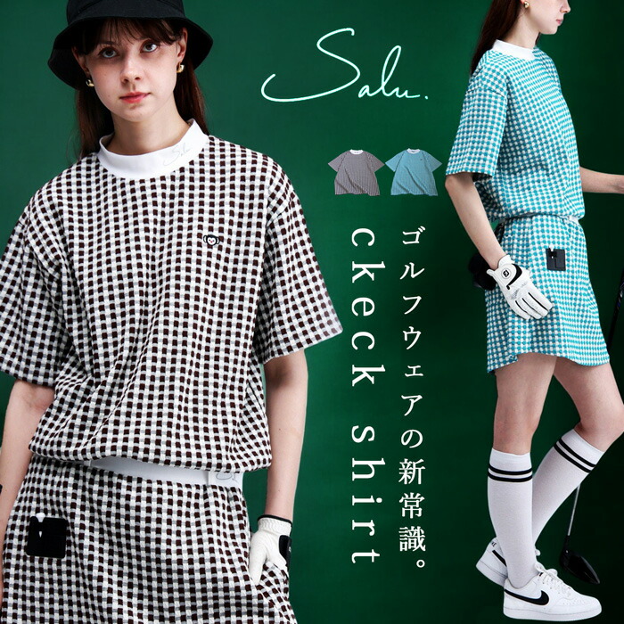 楽天市場】チェック柄トップス レディース ゴルフウェア 半袖 送料無料