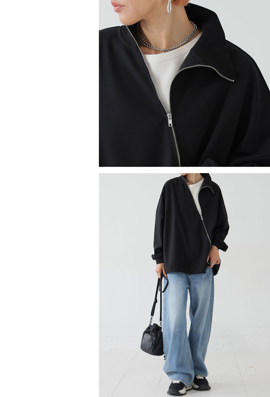 楽天市場】斜めZIP 裏起毛 ジョーゼットジャケット レディース 送料