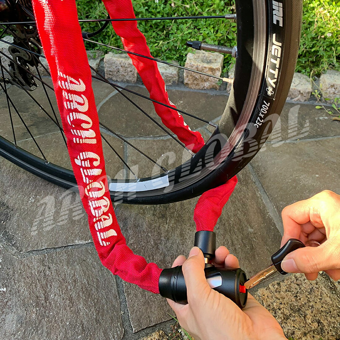 楽天市場】自転車 ライト チェーンロック セット チェーンロック 鍵