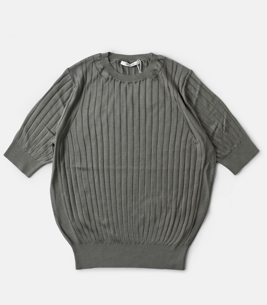 楽天市場】SLOANE スローン 18G ワイドリブ シルク 5分袖 クルーネック