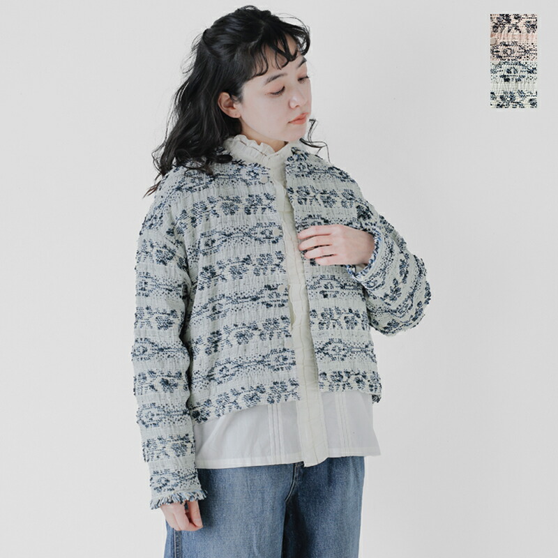 楽天市場】qiri キリ ミックスヤーン ジャガード ジャケット “mix yarn