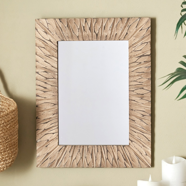 専用】112. 木彫 透彫り 扉付き 四角型 鏡 ミラー 壁掛け 112. 木彫 透