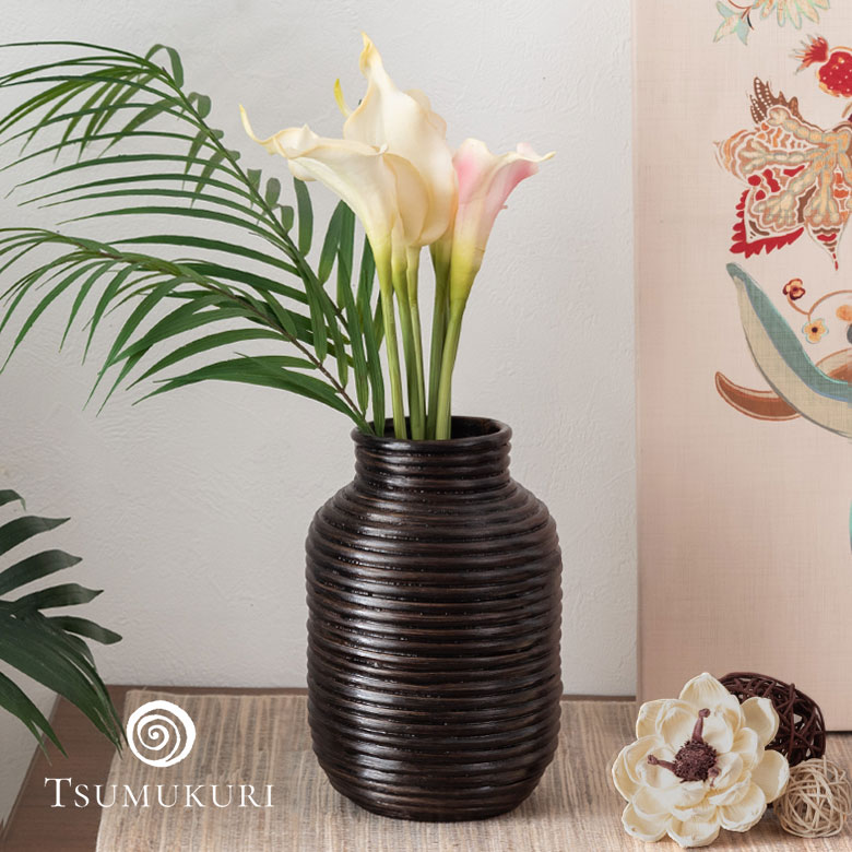 楽天市場】フラワーベース ラタン 籐 花瓶 花びん 花器 壺型 約 W 14cm