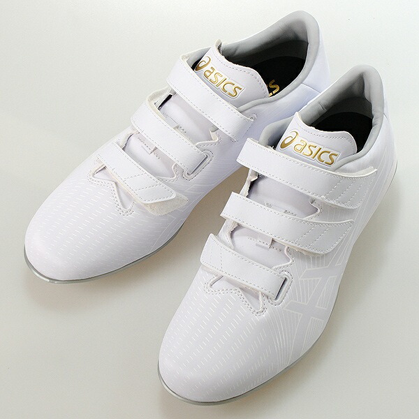 ASICS GOLDSTAGE スパイク ホワイト/レッド超強力P革付27.5