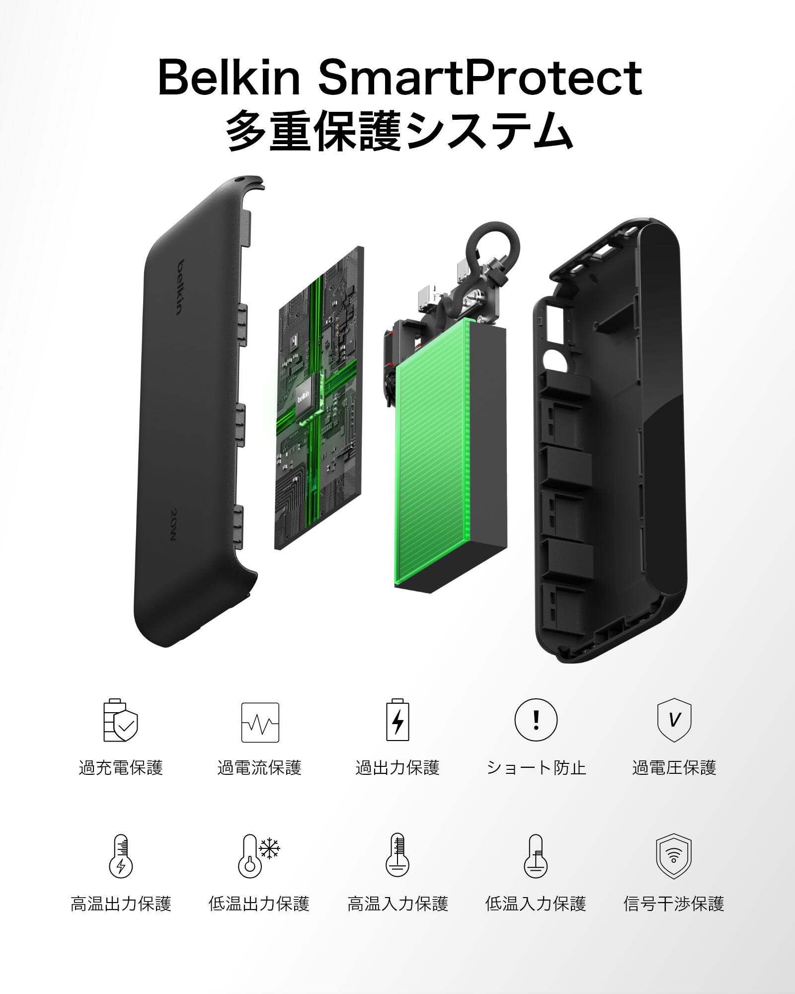楽天市場】Belkin BoostCharge モバイルバッテリー ディズプレイ付き