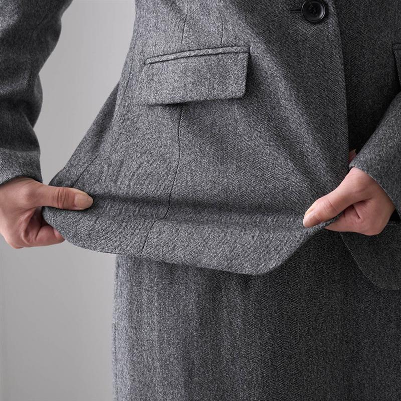 楽天市場】【ベルメゾン】ウールサキソニーノーカラージャケット