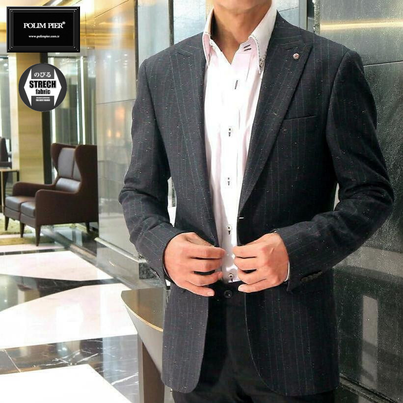 楽天市場】テーラードジャケット ストライプ ストレッチ