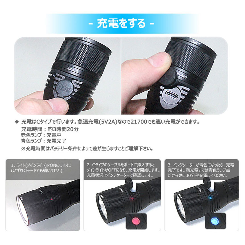 SUREFIRE ブラックハンディライト 番号あり バッテリー8個付き 楽天