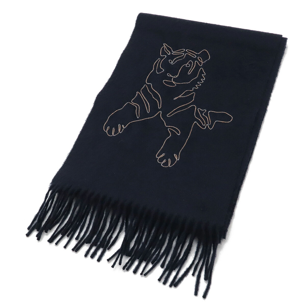 楽天市場】HERMES エルメス 王者の虎 ブロデ 刺繍 マフラー カシミア