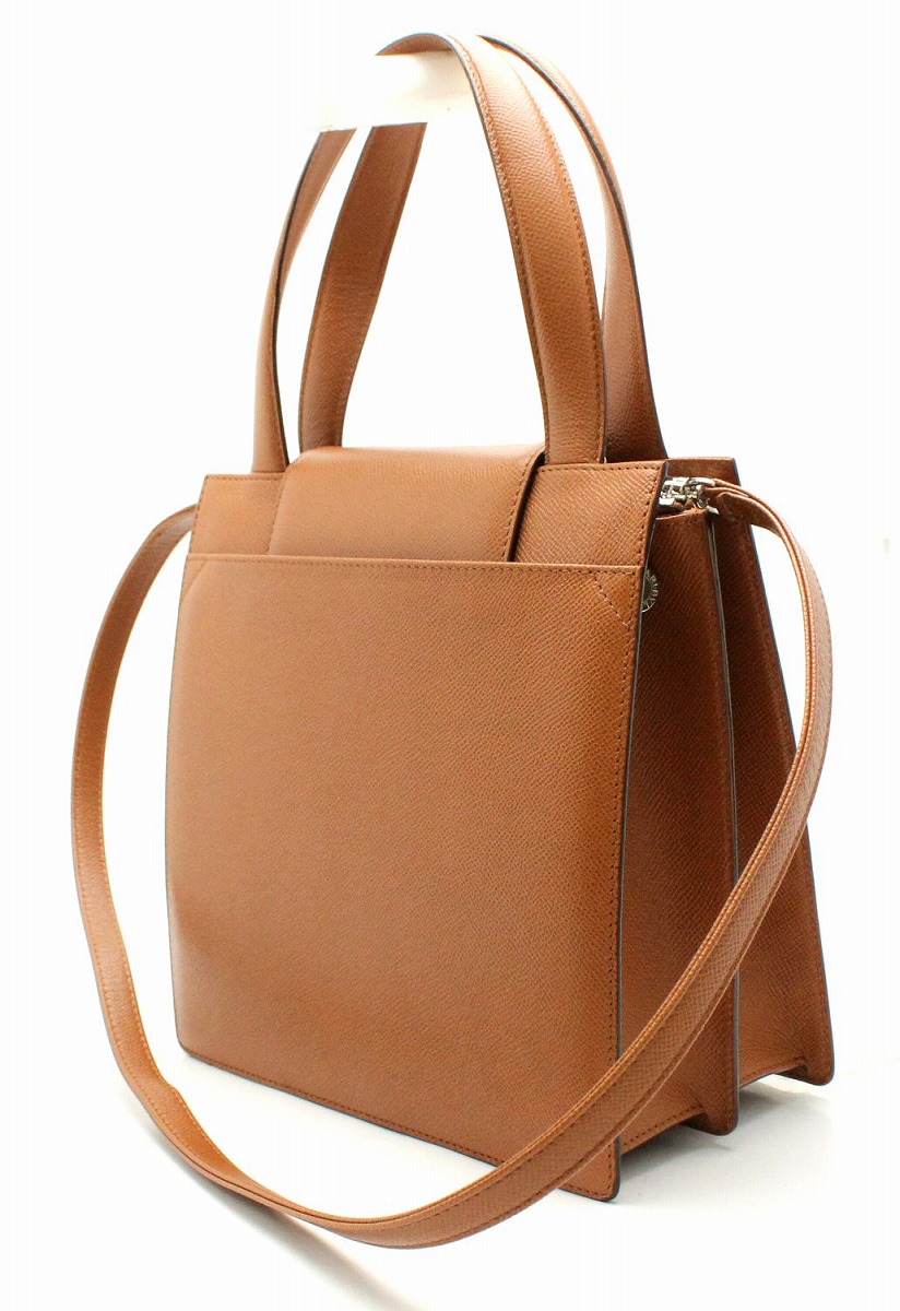 BVLGARI チャンドラ ハンドバッグ トートバック ブラウン 本革 保存袋